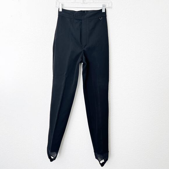 [Roffe] Vintage Black Tapered Jett Stirrup Ski Snow Pants Nylon Stretch Sz 4L - Picture 1 of 11